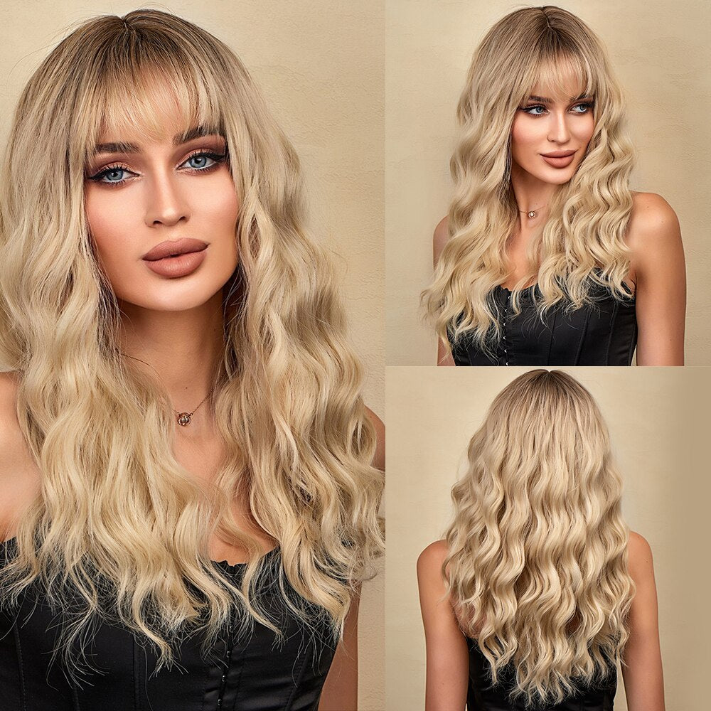 Orange Synthetic hair Wigs