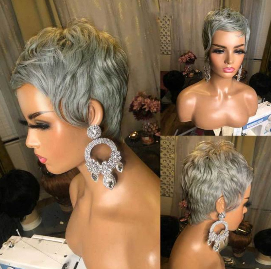 Highlight Wigs Short Straight Pixie Cut