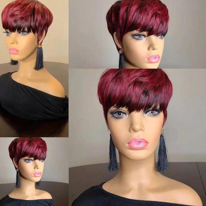 Highlight Wigs Short Straight Pixie Cut