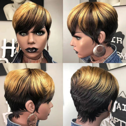 Highlight Wigs Short Straight Pixie Cut