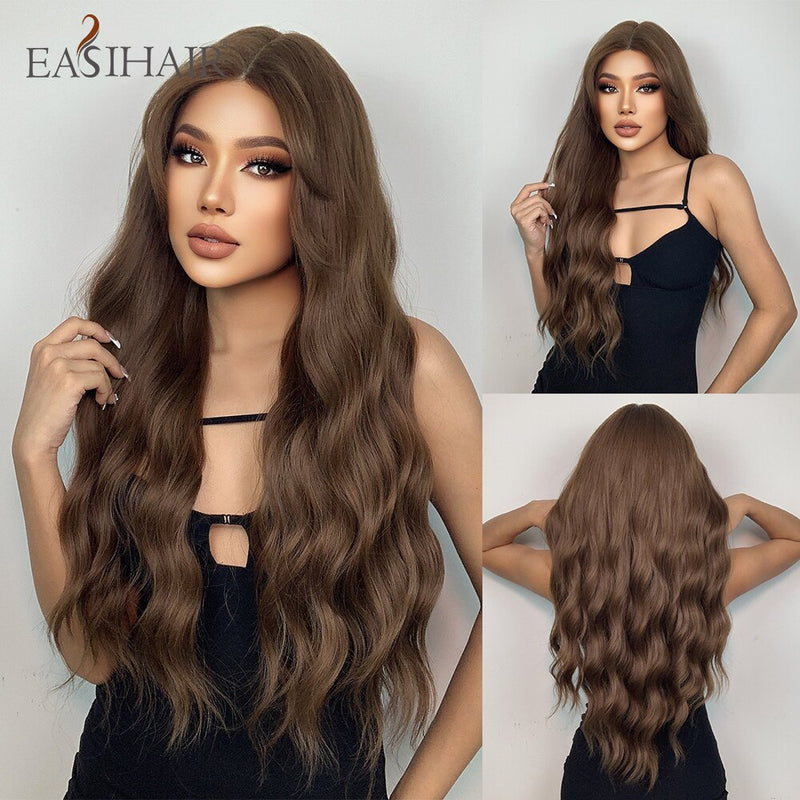 Long Brown Natural Hair Wigs