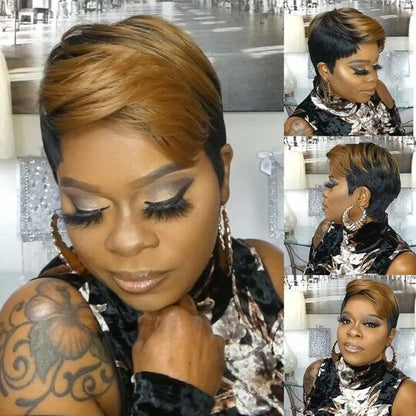Highlight Wigs Short Straight Pixie Cut