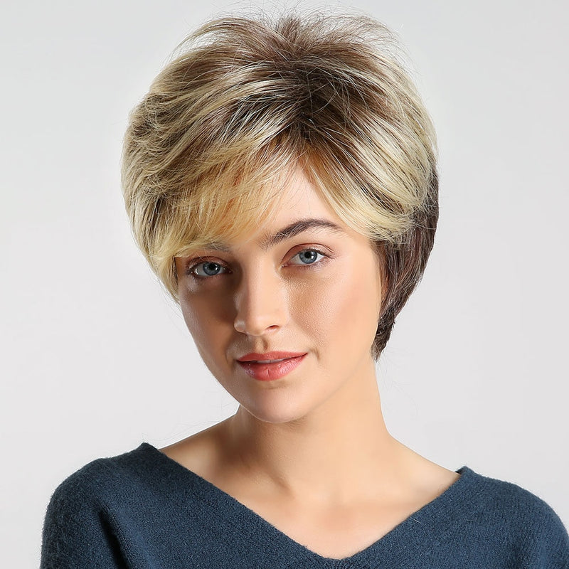 Brown Blonde Short Hair Wigs