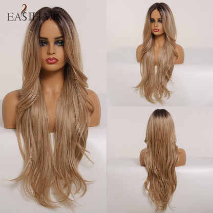Long Brown Natural Hair Wigs