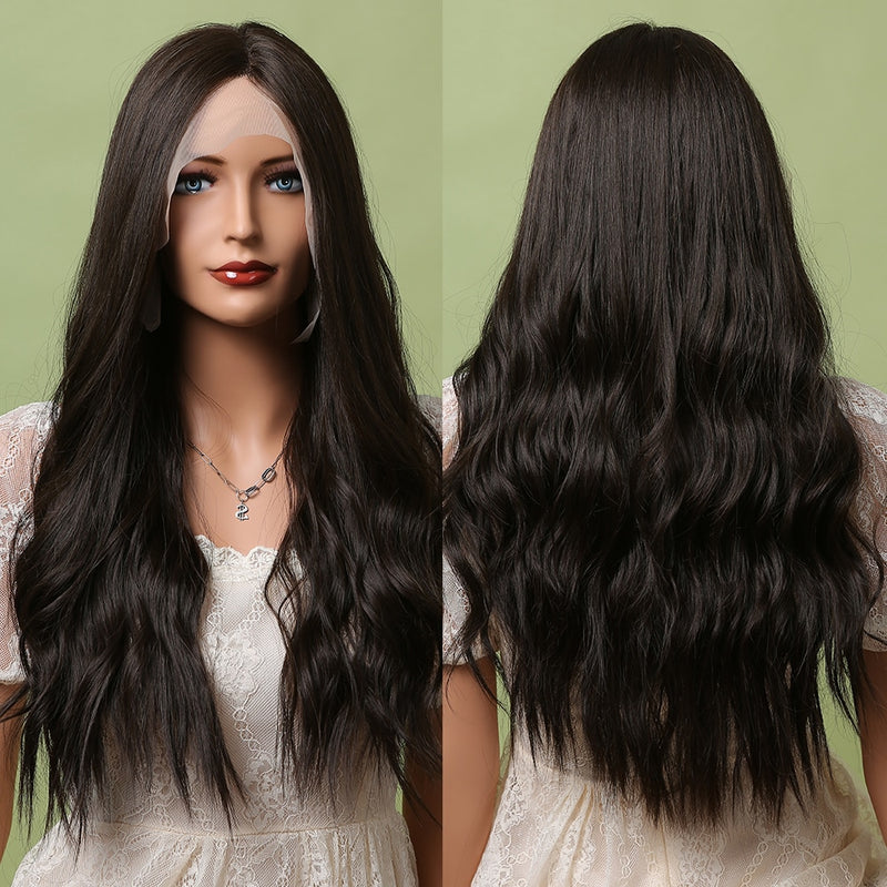 Long Brown Natural Hair Wigs