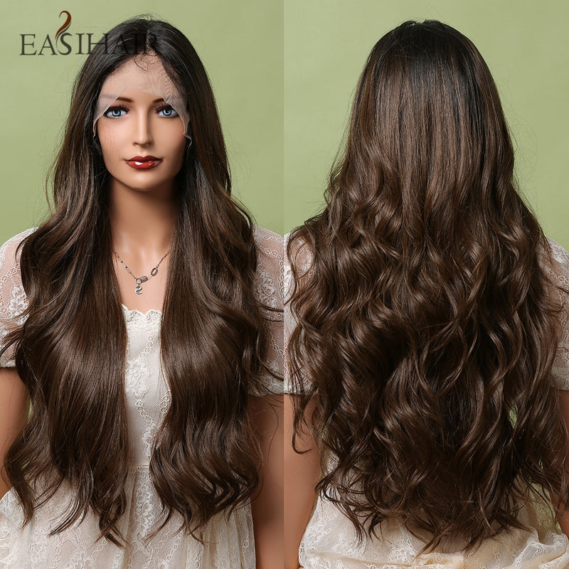 Long Brown Natural Hair Wigs