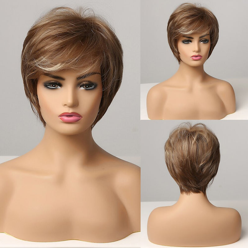 Brown Blonde Short Hair Wigs