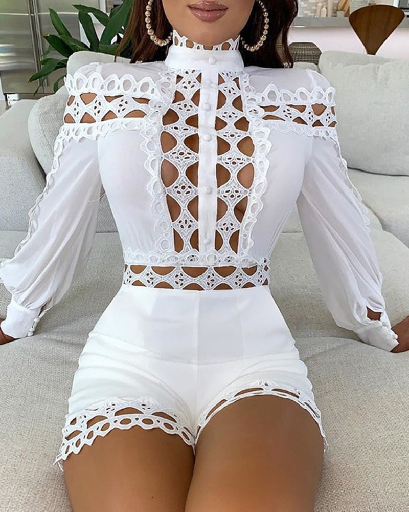 Women Sexy Hollow Out Playsuits