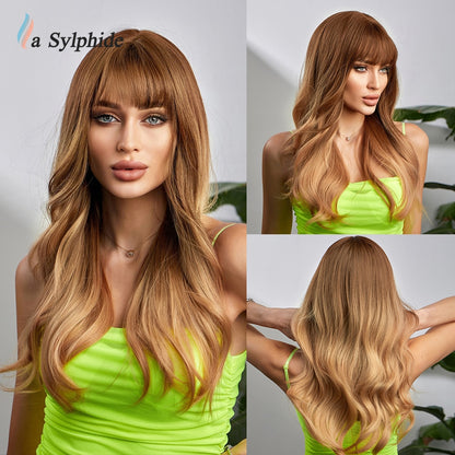 Orange Synthetic hair Wigs