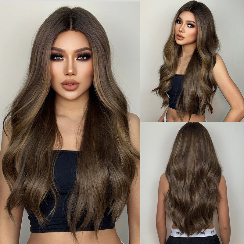 Long Brown Natural Hair Wigs