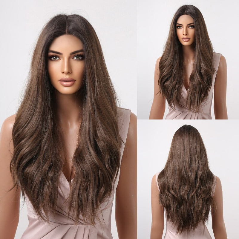 Long Brown Natural Hair Wigs