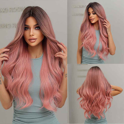 Orange Synthetic hair Wigs