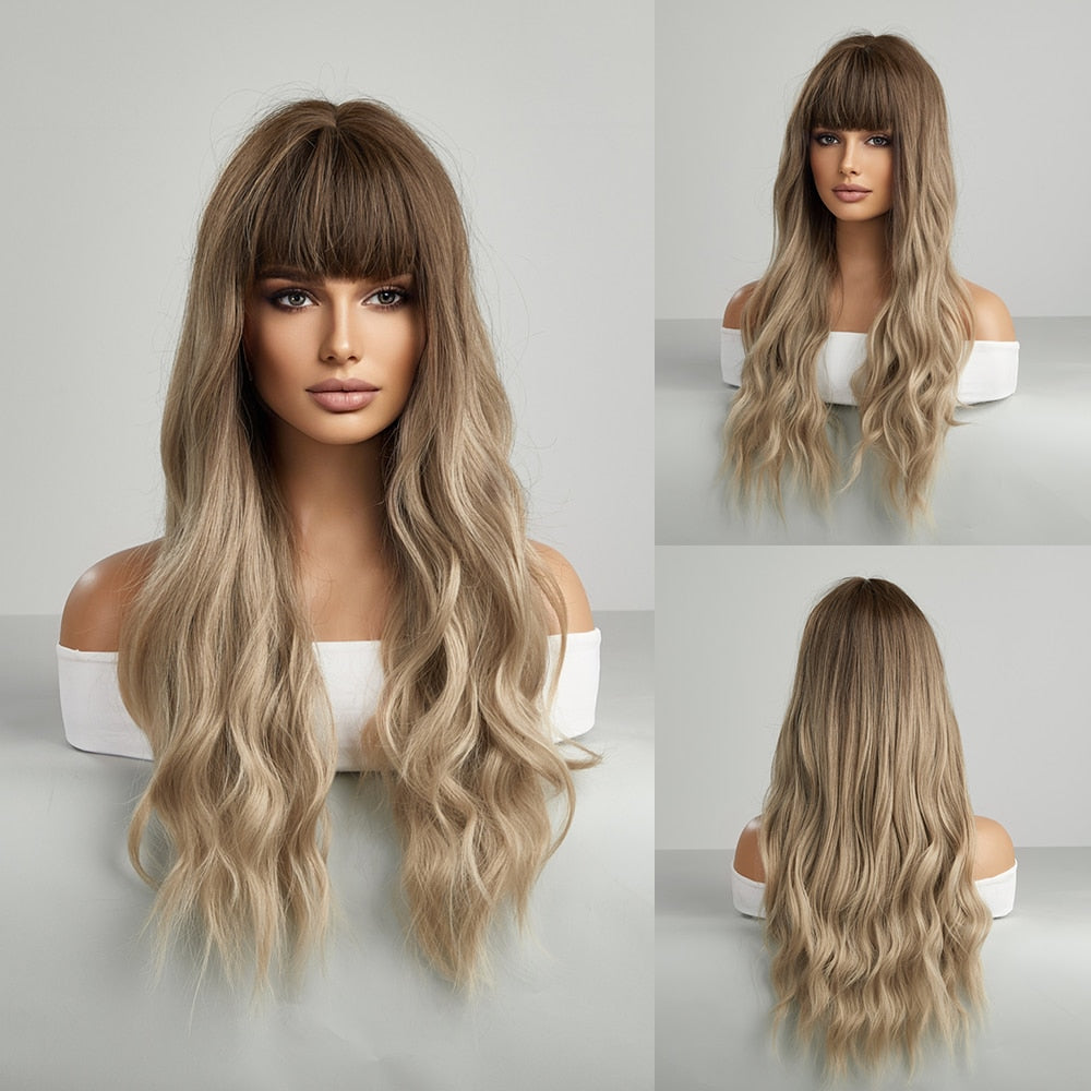 Orange Synthetic hair Wigs