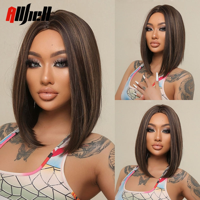 Medium Length Brown Wigs