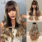 Brown Mixed Blonde Wigs & Bang