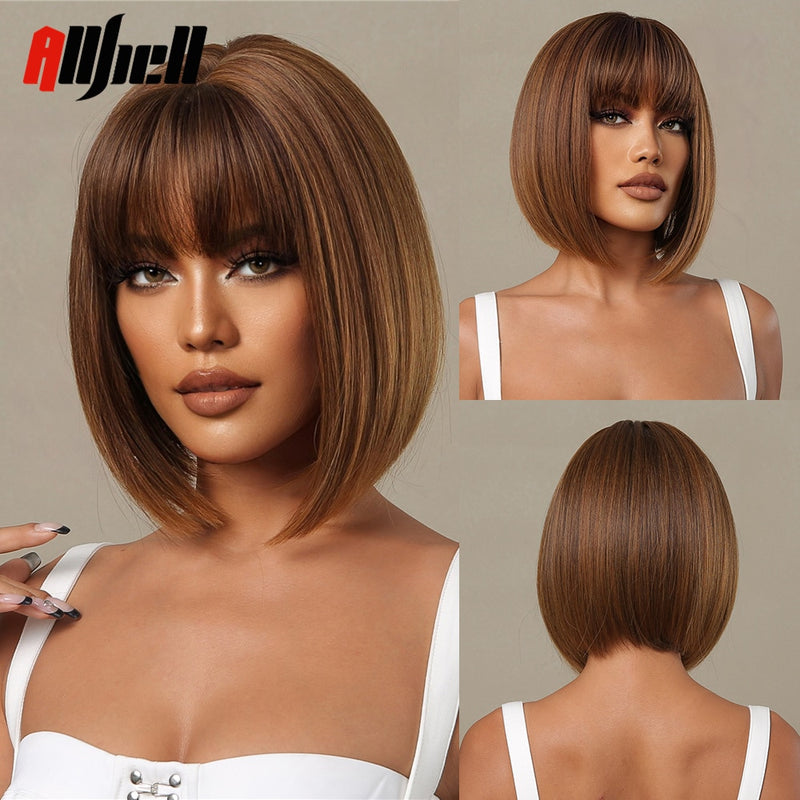 Medium Length Brown Wigs