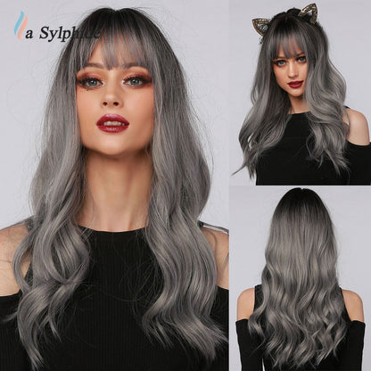Orange Synthetic hair Wigs
