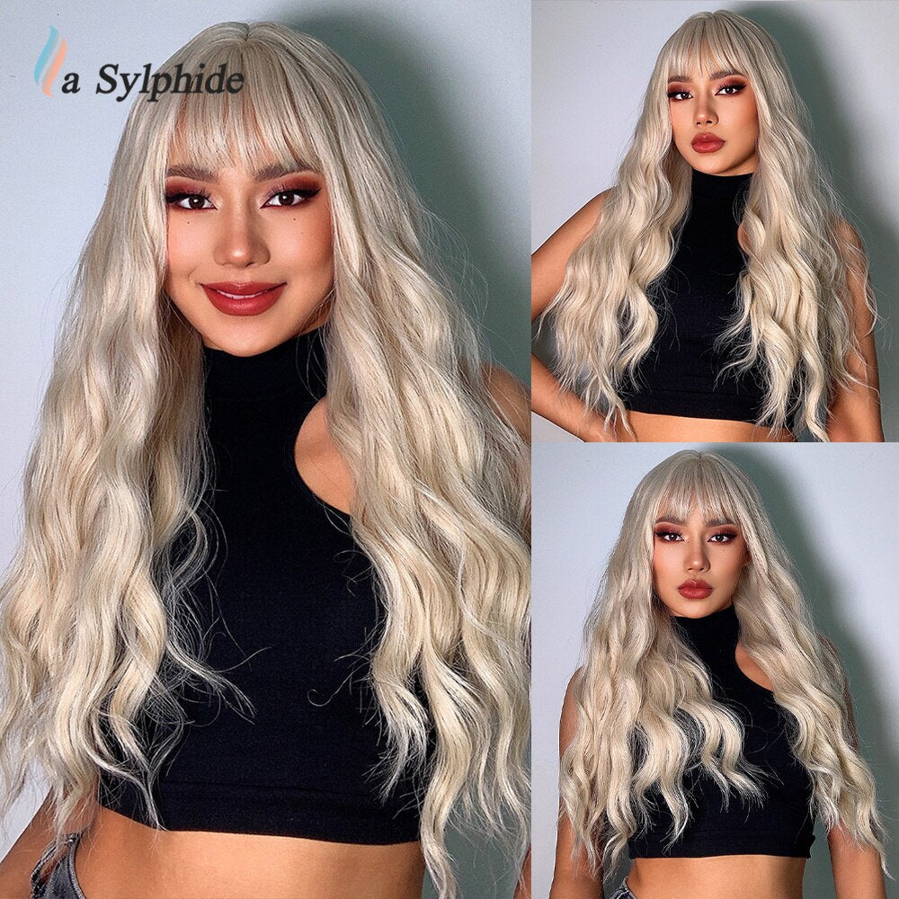 Orange Synthetic hair Wigs