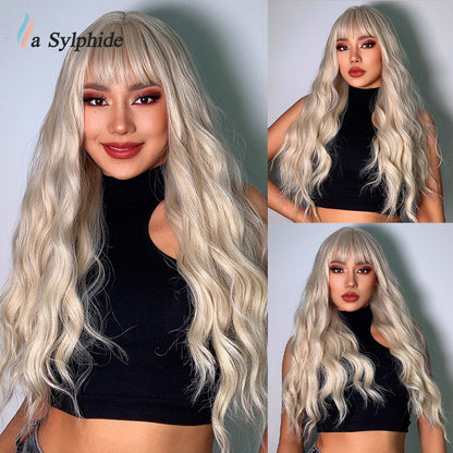 Orange Synthetic hair Wigs