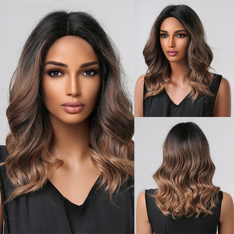 Brown Water Wave Synthetic Wig