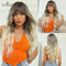 Brown Mixed Blonde Wigs & Bang