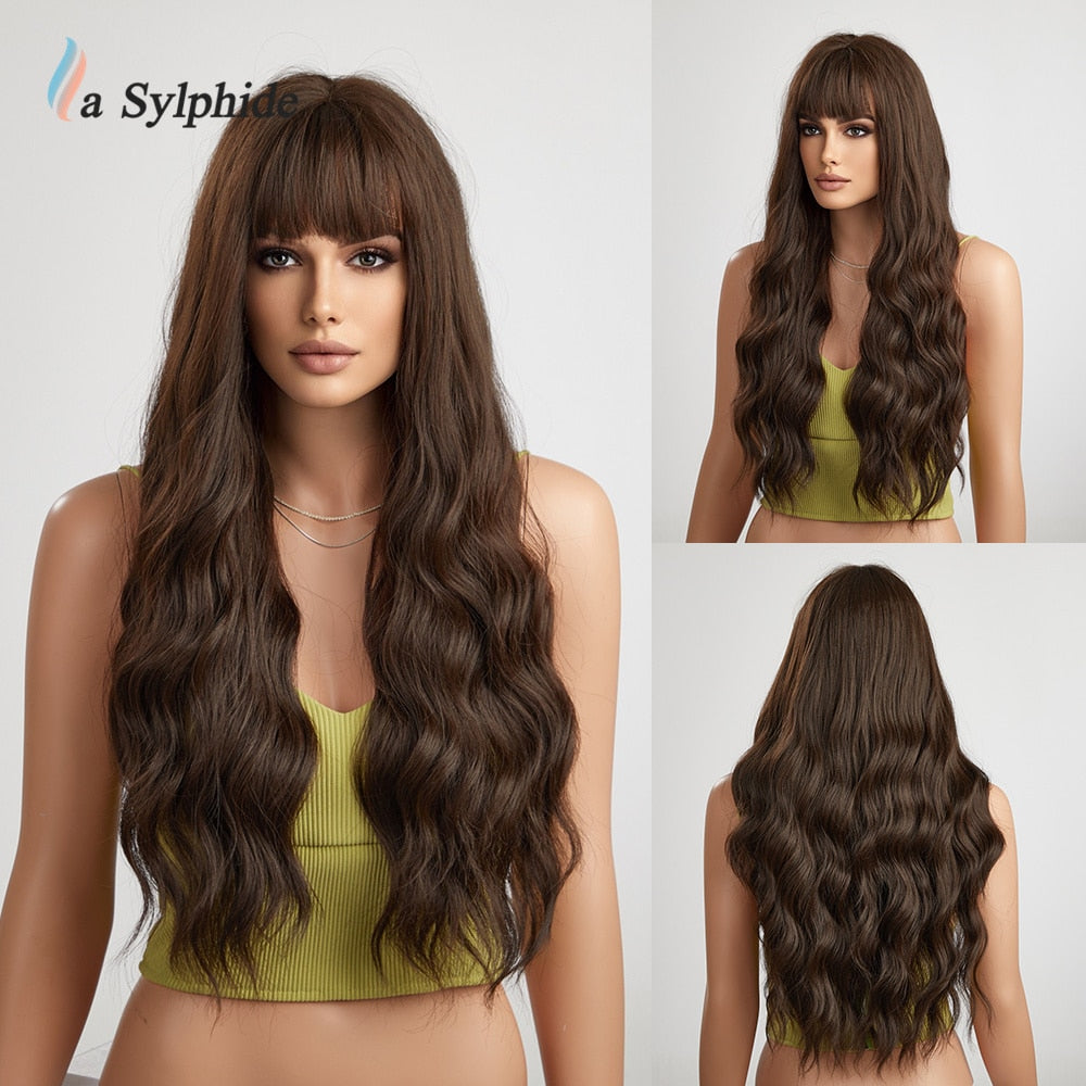 Orange Synthetic hair Wigs