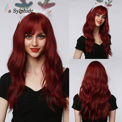 Orange Synthetic hair Wigs