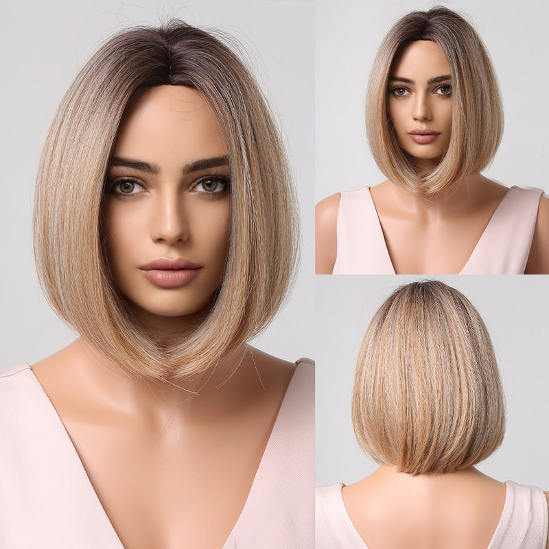 Brown Blonde Short Hair Wigs