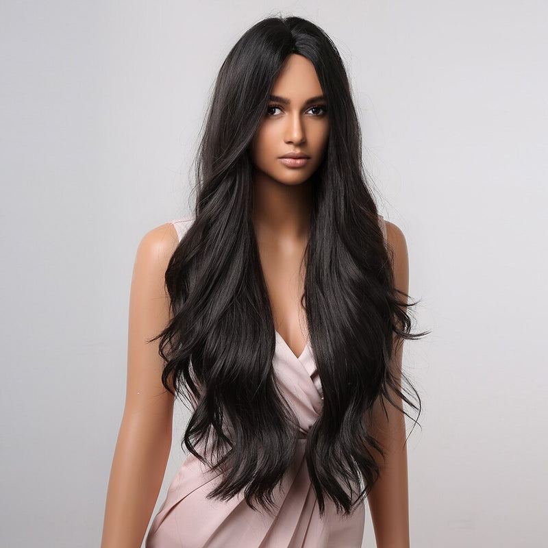 Black Long Body Wavy Wigs